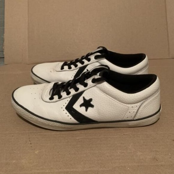 Converse All Star Skateboard Canvas Low Shoes Sneakers White Black Mens Size 12